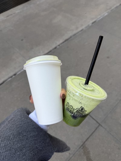 Call it a day with…Isabella Burley - © Refuelling post-Pilates with more matcha and green juice., System Magazine