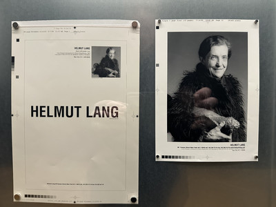 Helmut Lang exhibition, Séance de Travail 1986–2005 at MAK Museum, Vienna - © Installation view, Louise Bourgeois photographed by Robert Mapplethorpe (1982), seen in Helmut Lang Autumn/Winter 1999-2000 advertising campaign proofs.
Helmut Lang Archive, MAK Museum., System Magazine