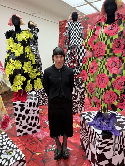 Student Carla Lázaro Bonet in front of her graduation collection. - © System Magazine
