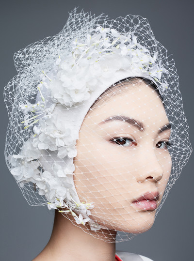 Cashmere crush decorated with white flowers and a matching veil, Haute Couture Spring/Summer 2013 collection. Dior Héritage Collection, Paris. - © &copy; S&oslash;lve Sundsb&oslash;, 2019., System Magazine