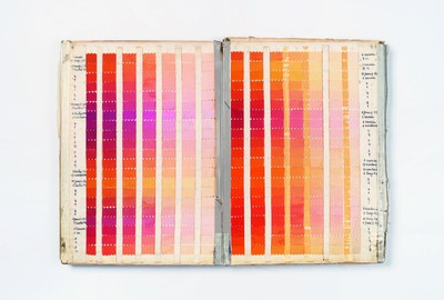 Above and following pages: silk colour formula guides cataloguing the Hermès carrés archive. - © System Magazine