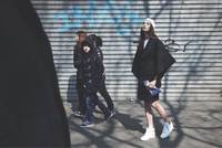 T-shirt by Petit Bateau, Sneakers by Supra,
Baseball cap from Kiliwatch, Coat by Yohji Yamamoto coat. - © System Magazine