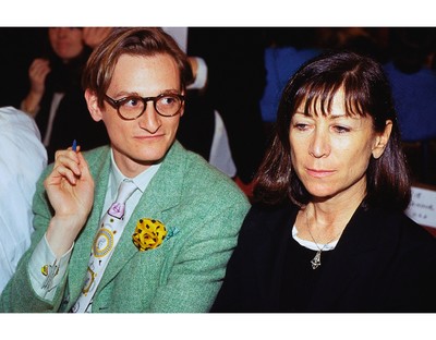 An immoderate aesthete. Hamish Bowles. - © New York, 1993. &lsquo;I&rsquo;m now style editor of American *Vogue* and with fashion editor Phyllis Posnick. The Donegal tweed jacket is by Jasper Conran, the pocket square is Gene Meyer, I believe. I am straining to remember the tie; I certainly still have it as I have never thrown a tie away. I must have hundreds.&rsquo;, System Magazine
