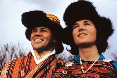 *All-American VI: Larger Than Life*
Burt and Susie Todd wearing traditional garb, Bhutan, 1955.
Courtesy of the Todd Family Collection - © System Magazine