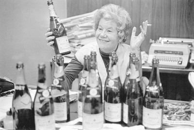 *All-American IV: Otherworldly*
Mary McGrory celebrates her Pulitzer Prize award, Washington DC, 1975.
Photo by Bernie Boston - © System Magazine