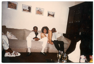 1989. ‘Michelle on the sofa in nan’s living room with family friends, Devon – shades indoors! – and Stephen.’ - © System Magazine