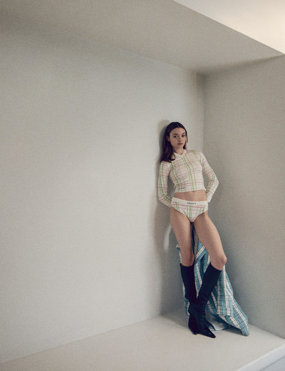 Looks of the season. Spring/Summer 2024. - © Lily McInerny wears a top, bottoms, shoes, and jacket by Marni., System Magazine