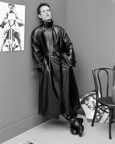 Alex Foxton - © Leather trench coat by Lanvin and leather over-the-knee boots by Saint Laurent by Anthony Vaccarello., System Magazine