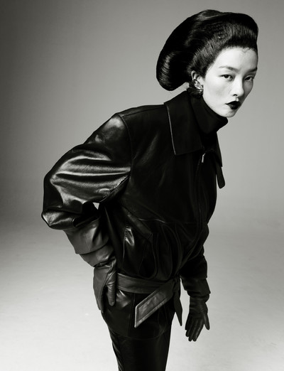Zhong Lin. - © Top, jacket, belt, gloves, and skirt by Saint Laurent by Anthony Vaccarello., System Magazine