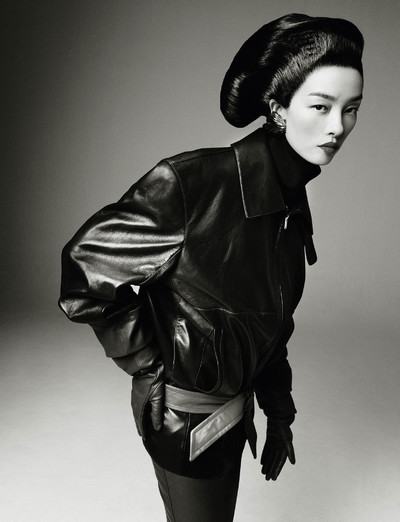 Zhong Lin. - © Top, jacket, belt, gloves, and skirt by Saint Laurent by Anthony Vaccarello., System Magazine