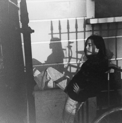 In the words of… Amanda Harlech - © Modelling session, London, 1969.
&lsquo;I had instructed my brother Charlie to photograph me with the shadows of me and my bike on Regent&rsquo;s Park Terrace. I made my own &lsquo;fashion&rsquo; magazines, writing all the editorials and drawing the covers.&rsquo;, System Magazine