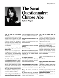 Questionnaire. Chitose Abe. - © System Magazine