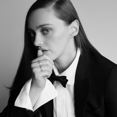 Cartier LOVE Unlimited - © Lily wears a LOVE ring, small model, paved and a LOVE ring, mini model, paved., System Magazine